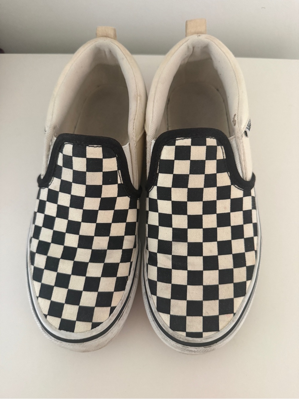 Vans Kids Black and White Checkerboard Slip-On Sneakers